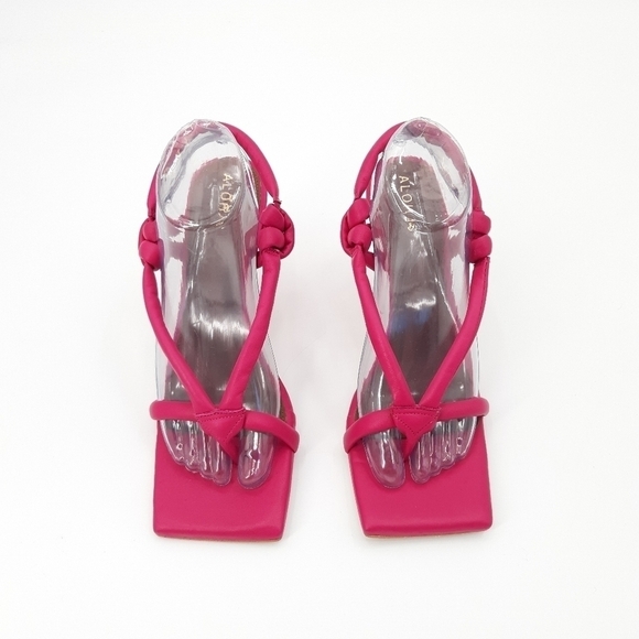 ALOHAS | Sheila Square Toe Leather Sandals in Barbie Pink - Picture 5 of 11
